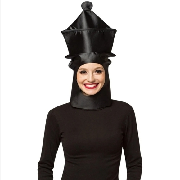 NWT Queen Chess Piece Open Face Mask Halloween Costume Cosplay Hat Headpiece New - Picture 1 of 3